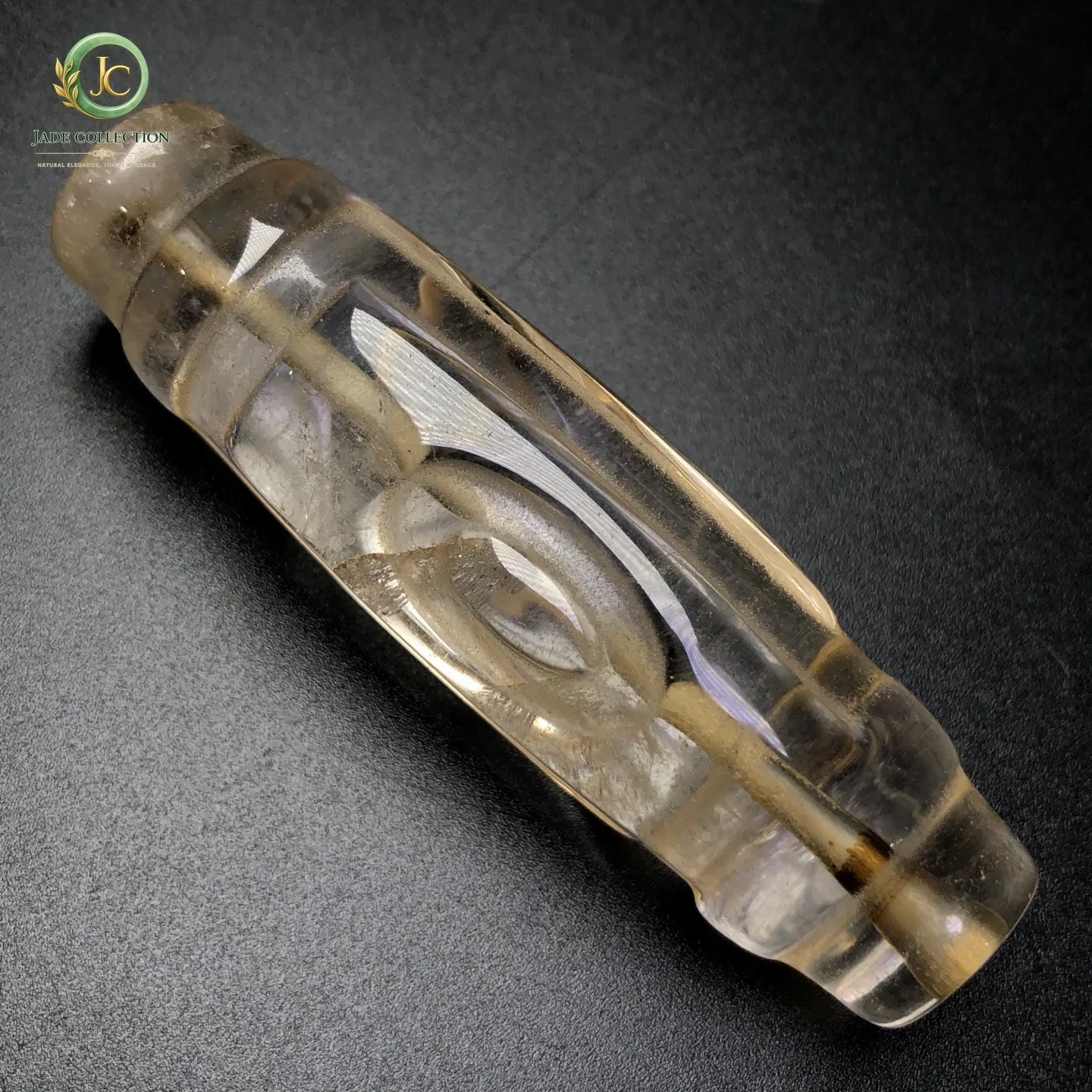Tibetan Buddhism Crystal 1 Eyes mountain Dzi Bead Amulet Necklace Pendant Z1884