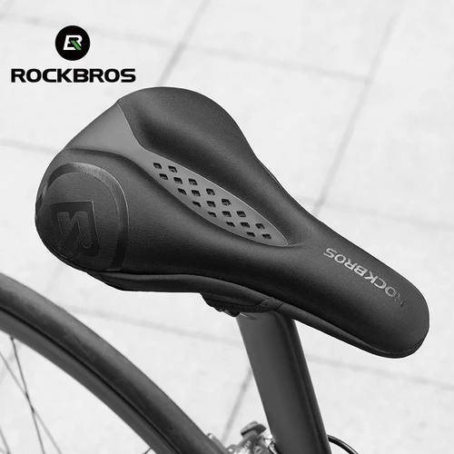 ROCKBROS-funda para SILLÍN de bicicleta, Gel de silicona líquida, asiento transpirable, suave y grueso, cojín a prueba de golpes, accesorios para ciclismo