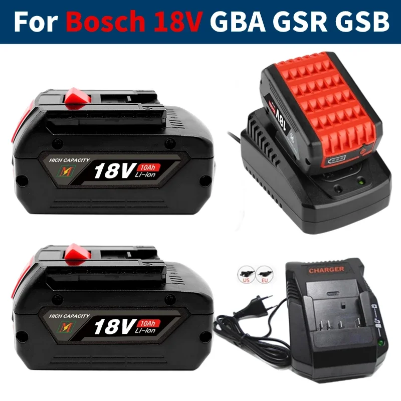 BAT610G + AL1820CV สำหรับ BOCH ตัวเปลี่ยนแบตเตอรี่ Li-ion 18V 10.0AH สำหรับมืออาชีพพร้อมไฟ LED และสำหรับ BOCH ตัวชาร์จเร็ว14.4V-18V