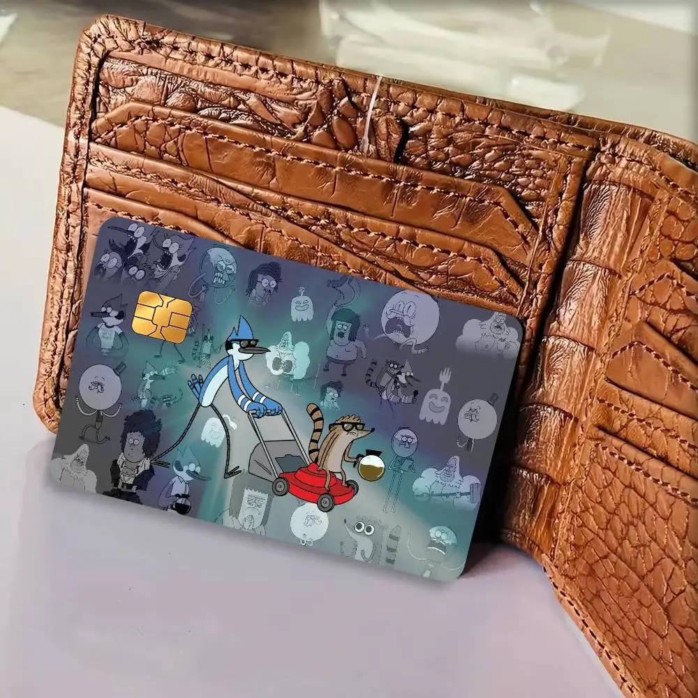Anmie 1 Set mit 4 Stück Kreditkarten-Skin-Aufklebern für VISA Bankkarten, wasserdichter Aufkleber, kratzfest, Geschenk für Frauen, Regular Show