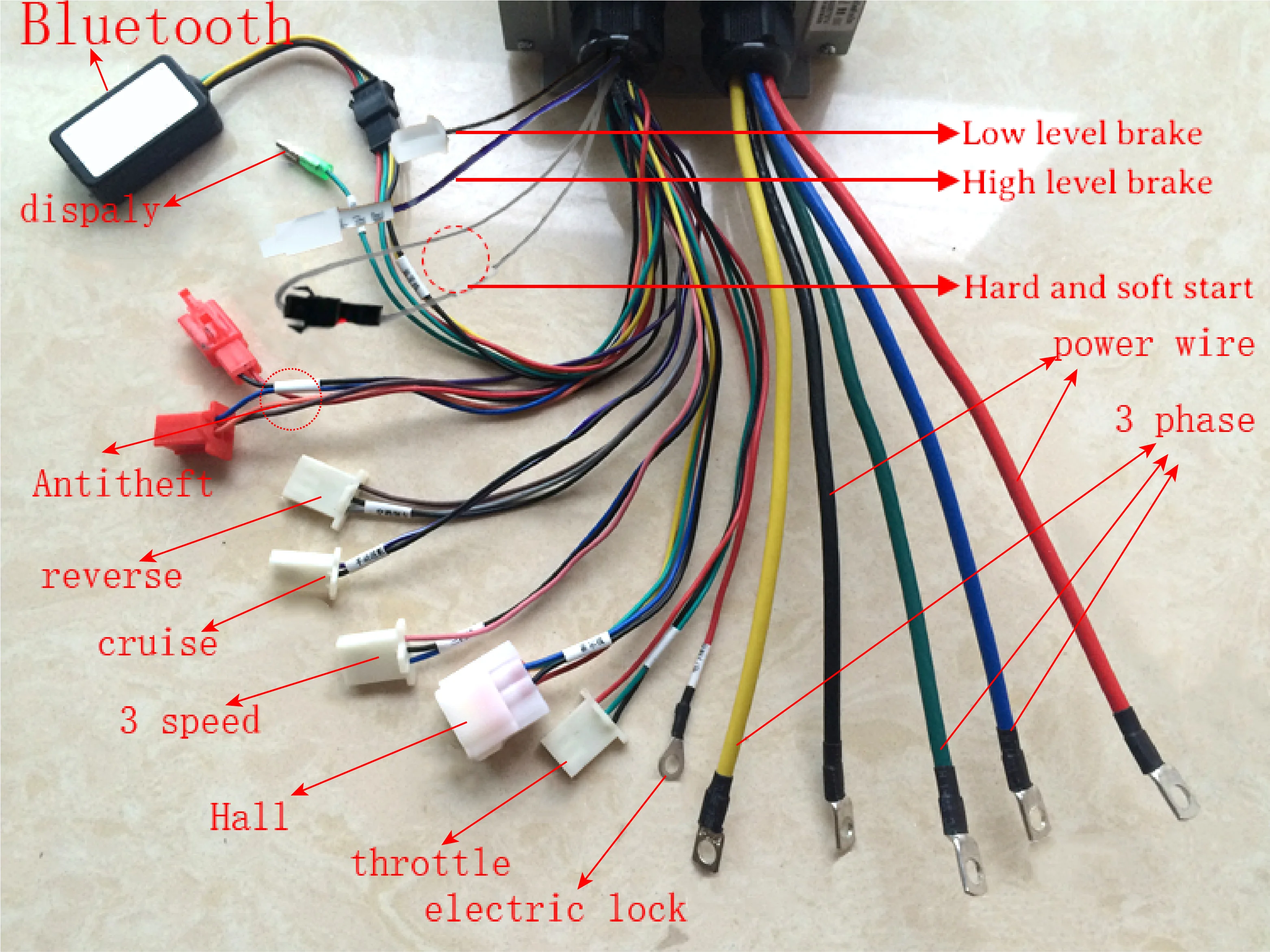 Ebike Controller 60V 72V 2000W 3000W 24Mos with Bluetooth 50A 80A Electric Motorcycle Electric BLDC Bicycle Accessories