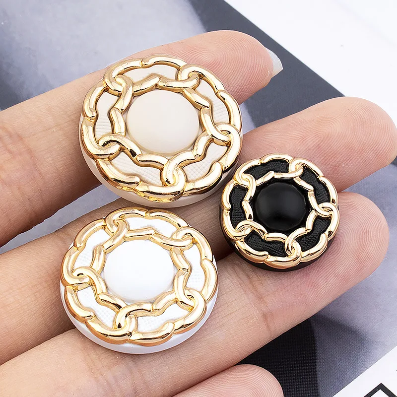 6PCS Metal buttons large buttons high-grade cashmere coat tweed jacket female tops round decorative accessories clothing accesso