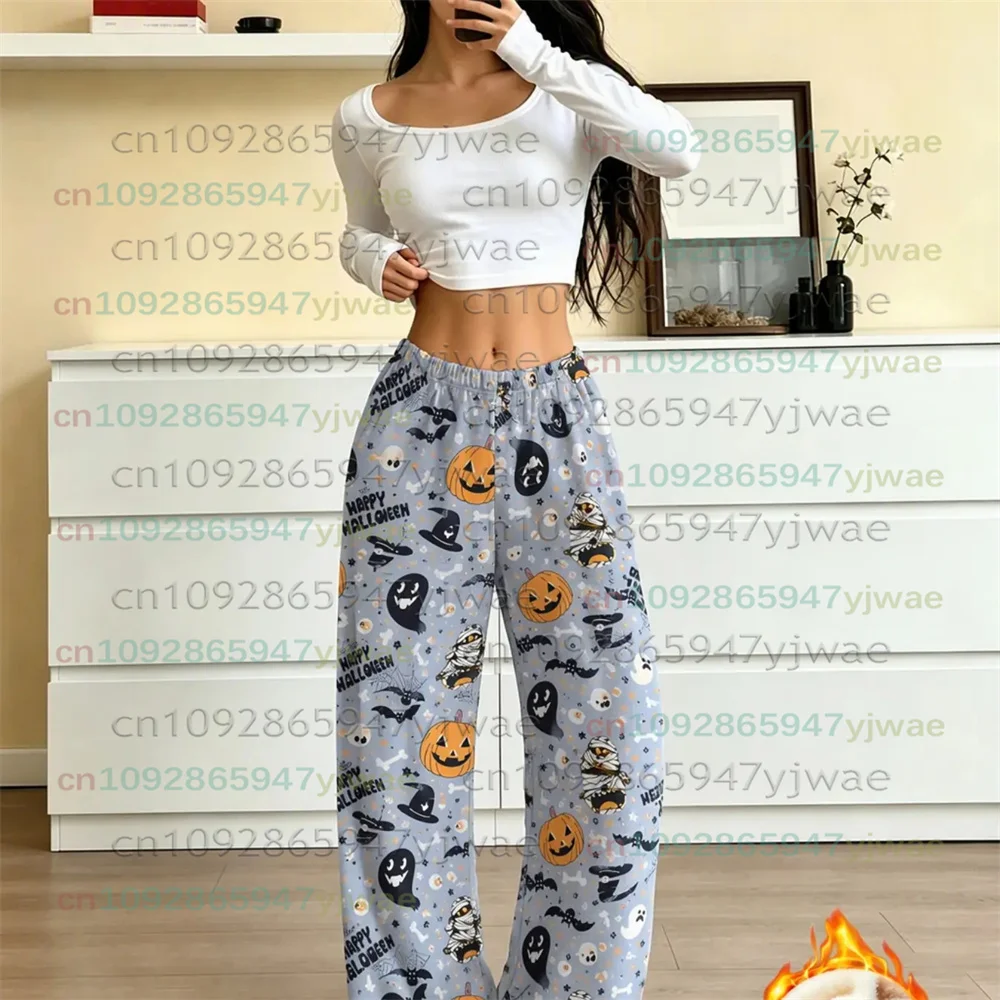 2026 Herren Damen Neue Flanell-Geister-Kürbis-Halloween-Pyjamahose Niedliche Spukhafte Lounge-Hose Herbst/Winter Schlafanzug Halloween-Geschenk – Detail 6