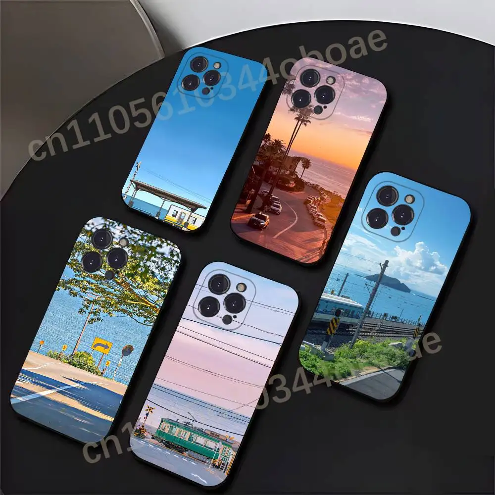 

Seaside Station Phone Case For iPhone 17,16,15,14,13,12,11,Pro,Max,Plus Shockproof Cover