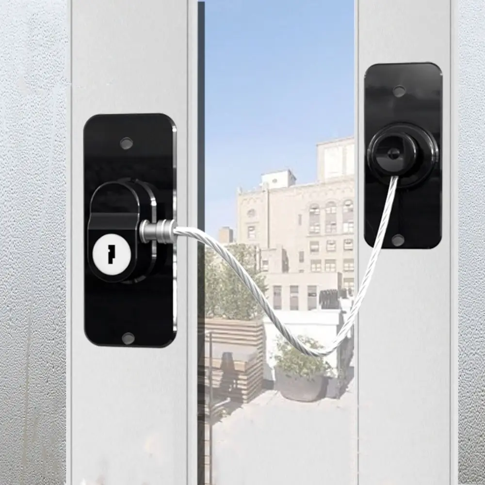 Refrigerator Lock Plastic Windows Lock with Key Children Safety Windows Lock Door Safety Restrictor Cabinet