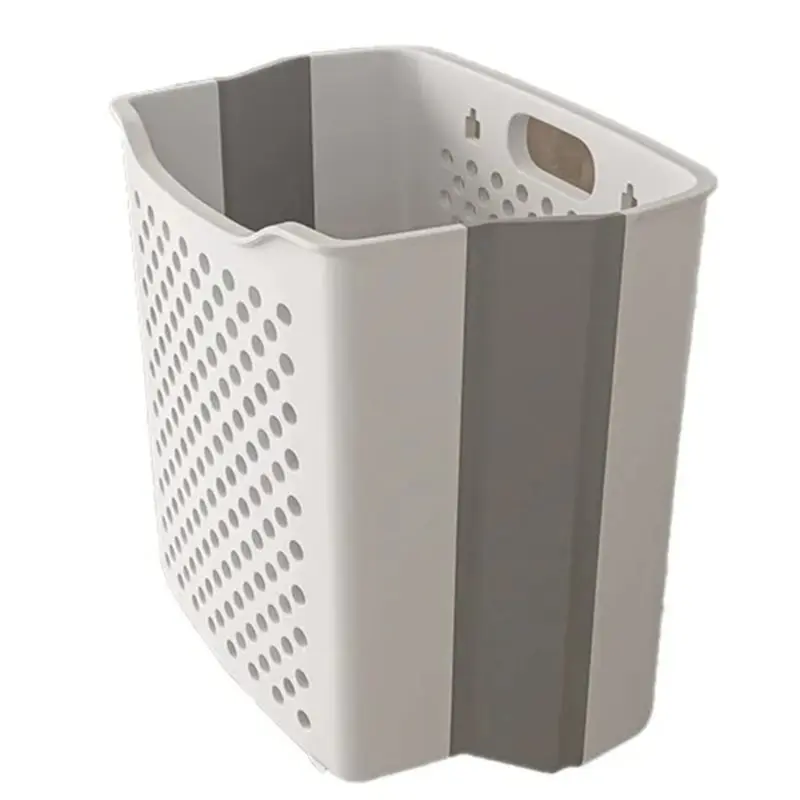 Fresh Foldable Laundry Basket Portable Handheld Dir Clothes Storage Basket Wall Mounted Home Use