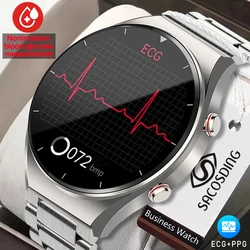 Reloj inteligente para hombre, accesorio de pulsera resistente al agua con control del ritmo cardíaco y la temperatura corporal, presión arterial, ECG + PPG, HRV, 2023