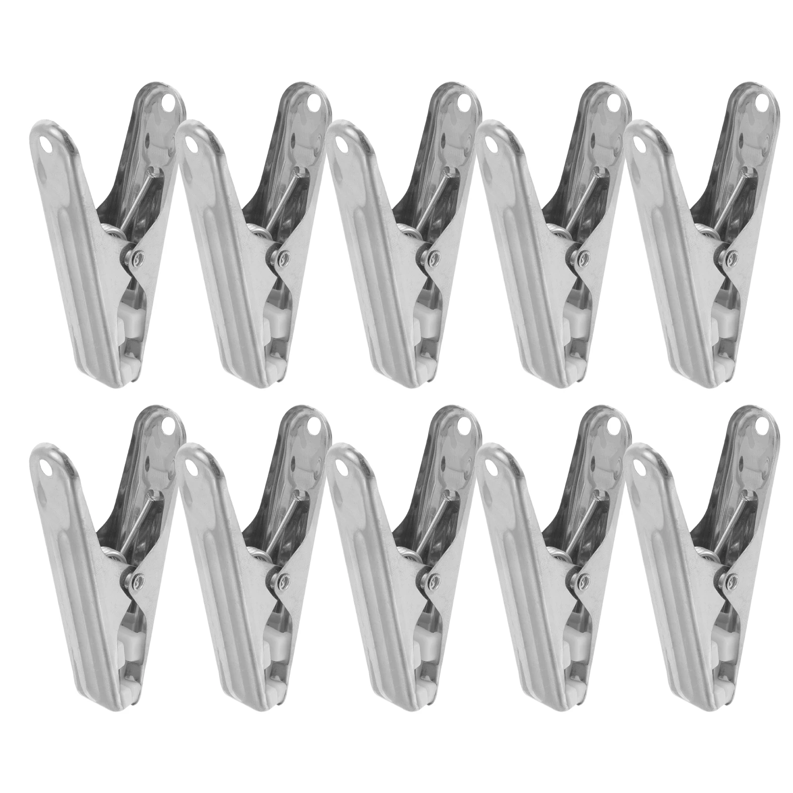 

10pcs Stainless Steel Clothespins Quilt Clips Heavy Duty Laundry Pegs for Drying Clothes Beach Towels Sewing Fabric