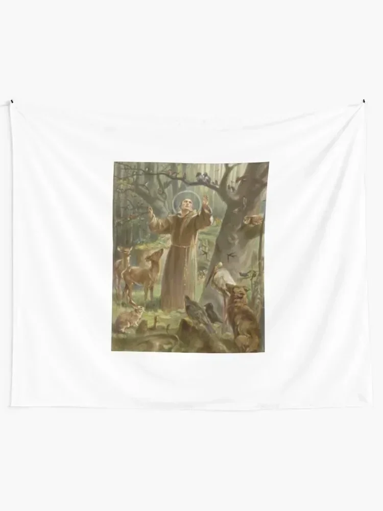 St. Francis of Assisi Preaching to the Animals Tapestry Room Decoration Accessories Decorative Wall Mural Tapestry