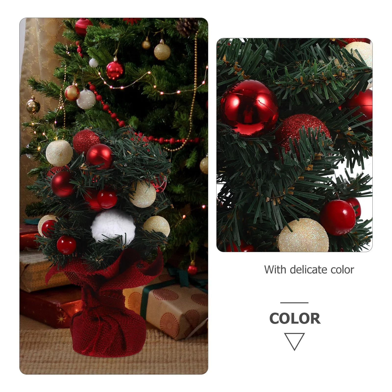 

Glowing Christmas Tree Ornaments Decor Mini Tabletop Desktop Decorations Decorate