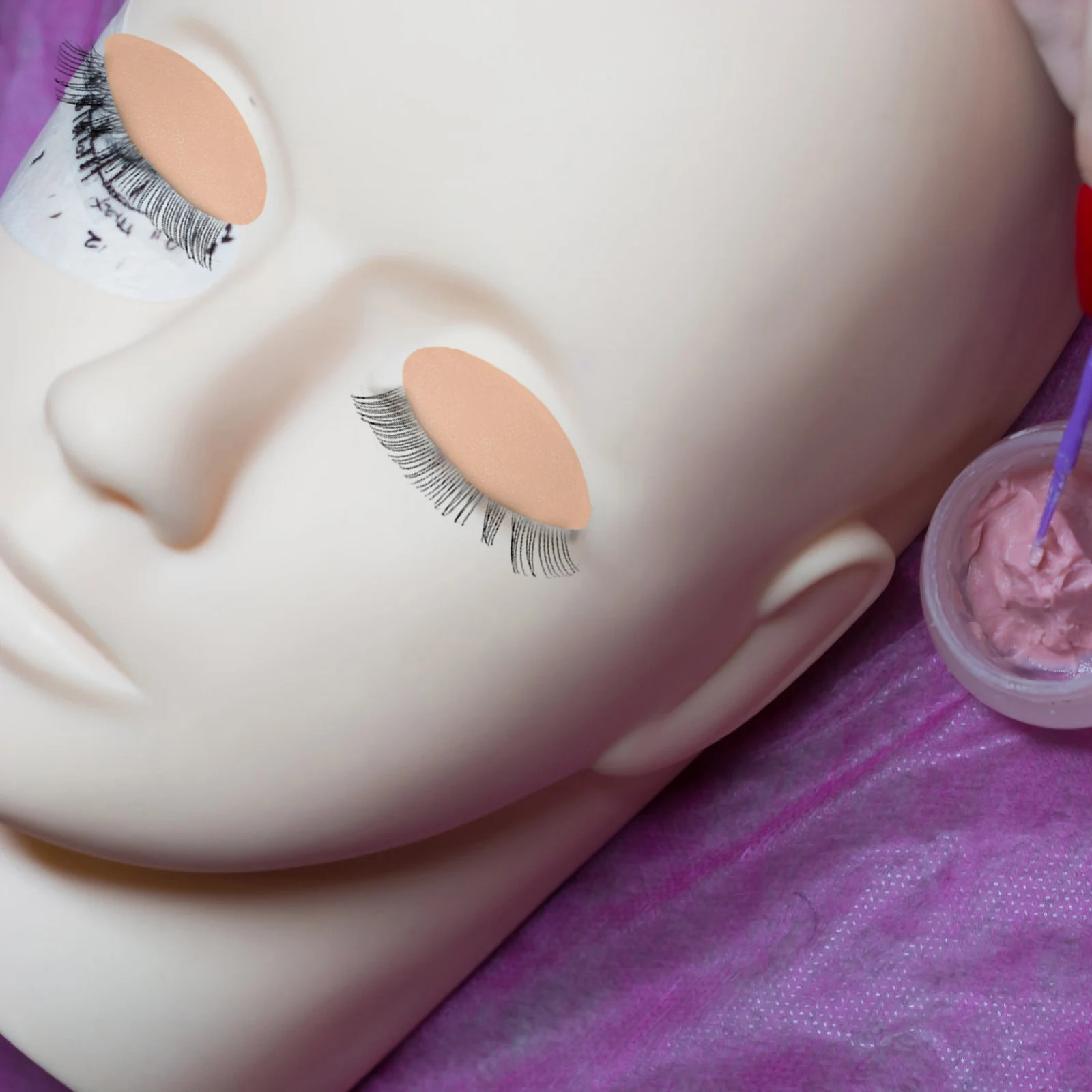 

3 Pairs Lash Practice Module Eyelash Model Kit Replacement Extension Supplies Realistic Eyelid Mannequin Durable Silicone