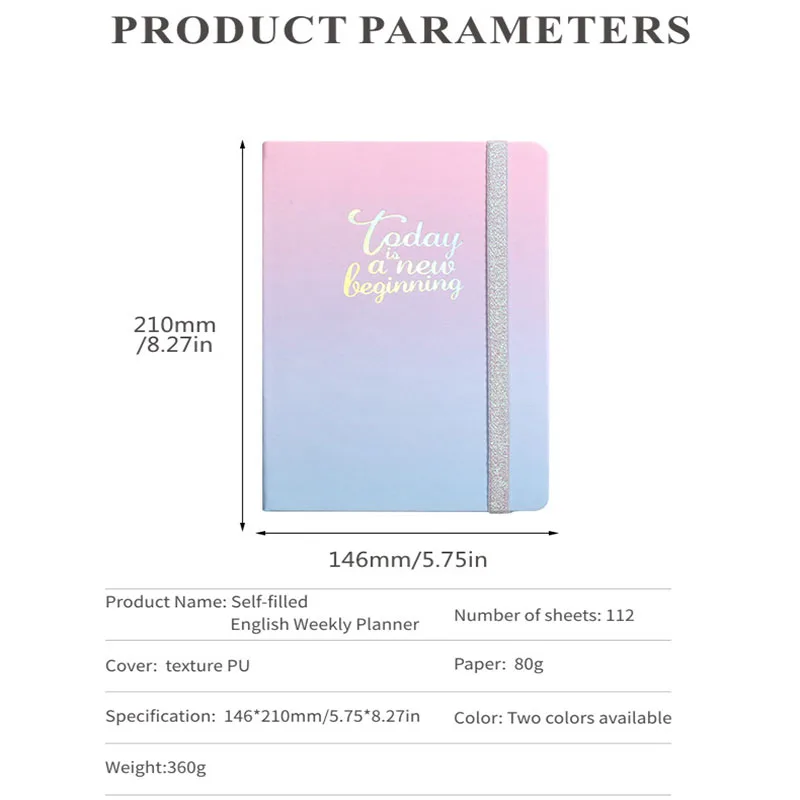 Weekly Planner Monthly Agenda A5 Notebook Schedules Study Planner Office School Supplies