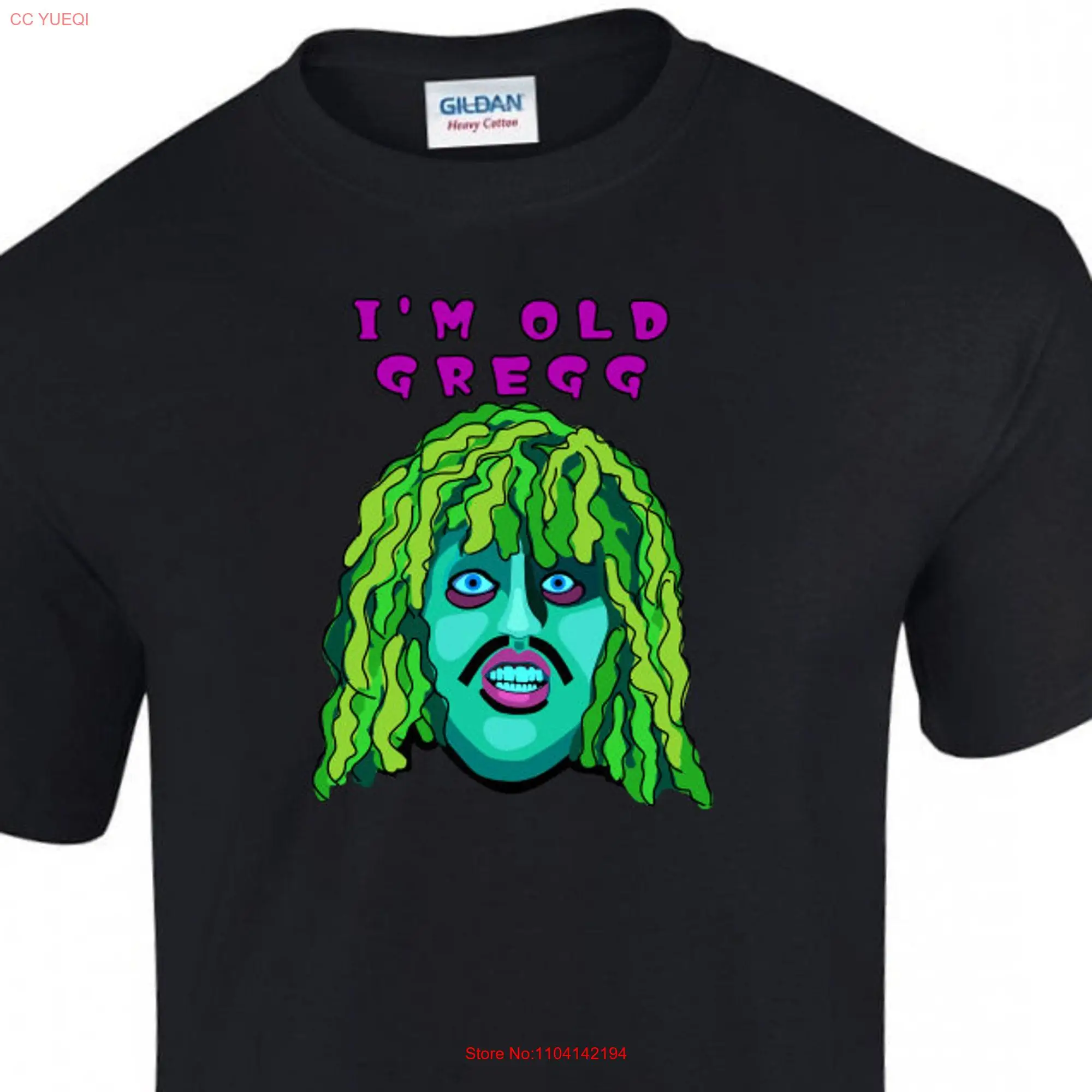 The Mighty Boosh I'm Old Gregg 100 Cotton T Shirt Black long or short sleeves