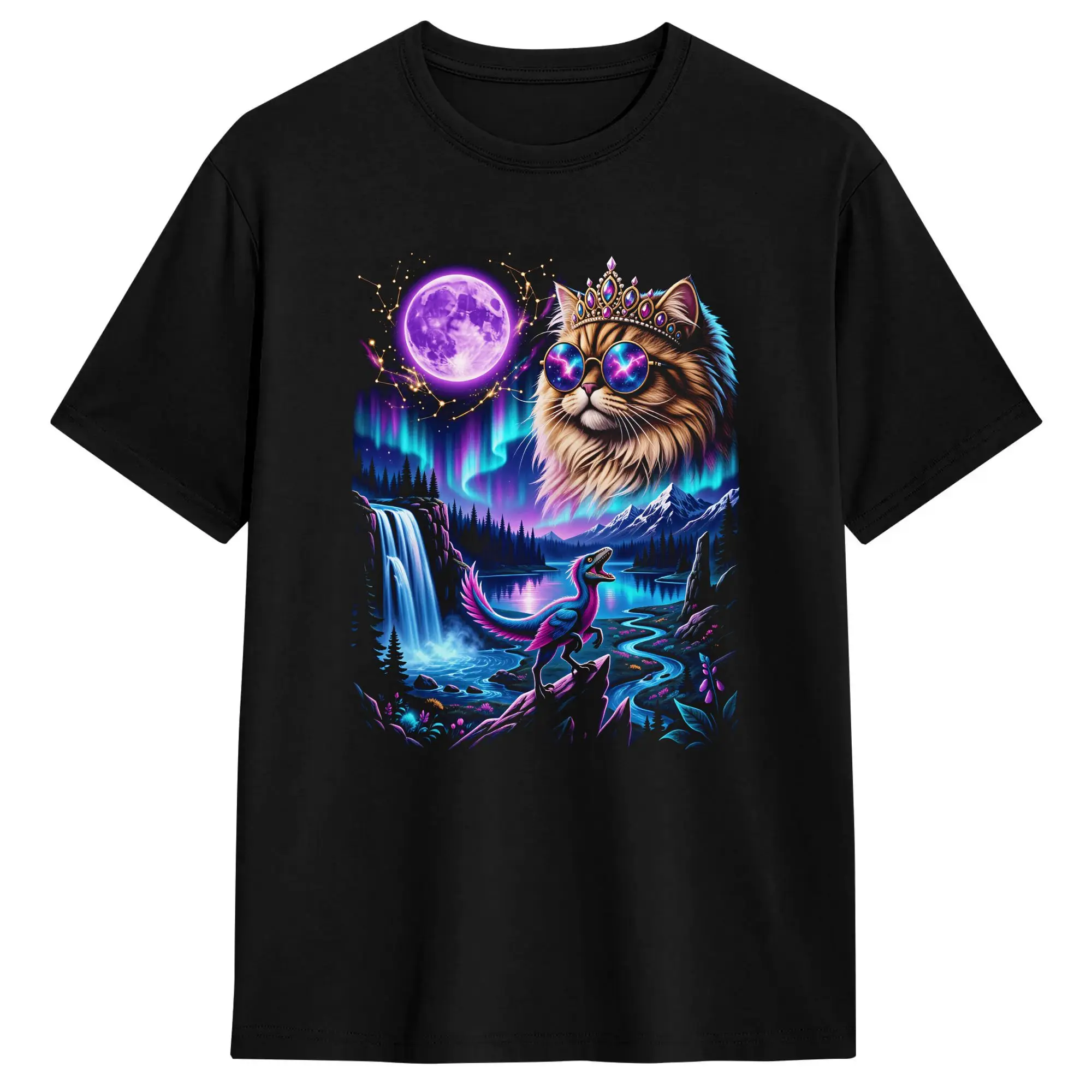 This Is An Outrage Funny Princess Cat Dinosaur Donut Meme T Shirts Men 100% Cotton Creative T-Shirt Round Collar  Tee Shirt