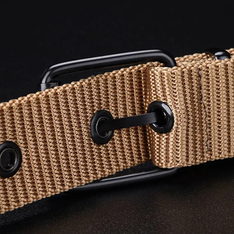 Herren Gürtel Mode Casual Nieten-Gürtel Canvas Nylon Gurtband Taktischer Gürtel Hochwertige Sport-Gürtelband Taillengürtel BF01 – Detail 10