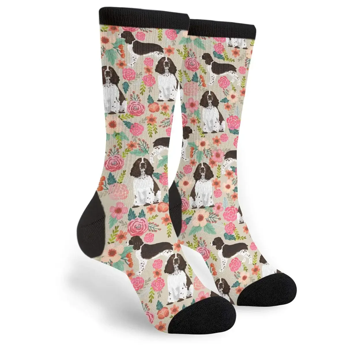 English Springer Spaniel Men & Women Casual Cool Cute Crazy Funny Athletic Sport Colorful Fancy Graphic Crew Tube Socks