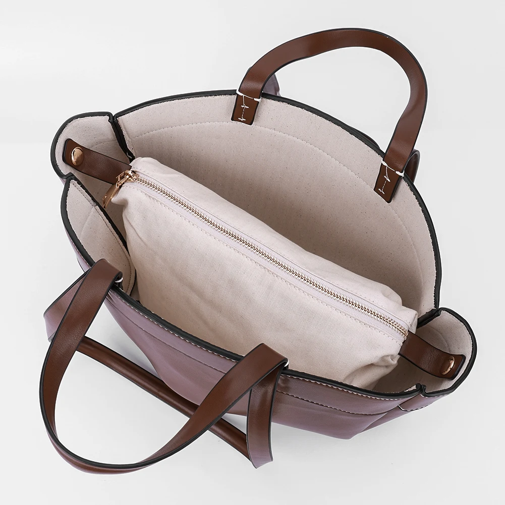 Vintage-Einkaufstasche mit großer Kapazität für Damen, PU-Leder, trendige Pendeltasche, Damen-Freizeithandtasche, Mutter-Einkaufstasche