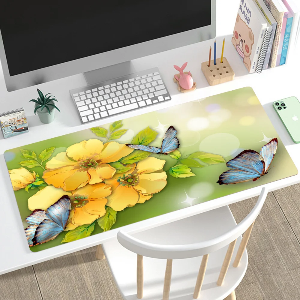 Butterfly Printing Mousepad Mouse Mat Desk Mat With Pad Gaming Accessories Prime Gaming XXL Keyboard Pad Padding Mat