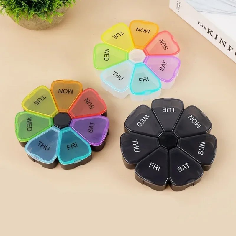 New Portable Travel Vitamin Pill Box Mini Small 7 Grids Cases Container Organizer Storage Tablet Medicine Pills Fish Oils Tools