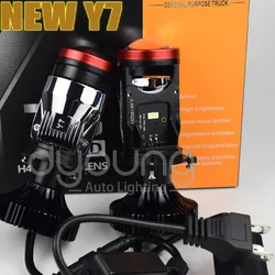 Y7 Mini Lens H4 LED Projector Car Headlight H4 Canbus Automobiles High/Low Beam LED Headlights Lamp 120W 30000LM 12V RHD LHD