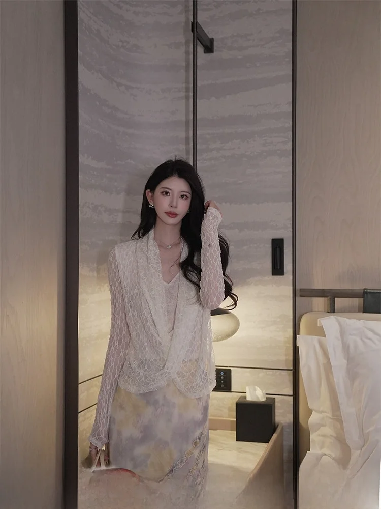 

Ele Floral Print Fi Tail f Skirt Women's High Waist A-Line Long Skirt Slimming Vintage Sle Polyester Fiber Casual