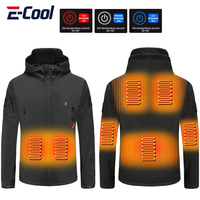 Winter Jackets Hooded Heated Jacket USB Electric Heating Jackets Camping Hiking Fishing Warm Winter Coat Heated Clothes M-4XL