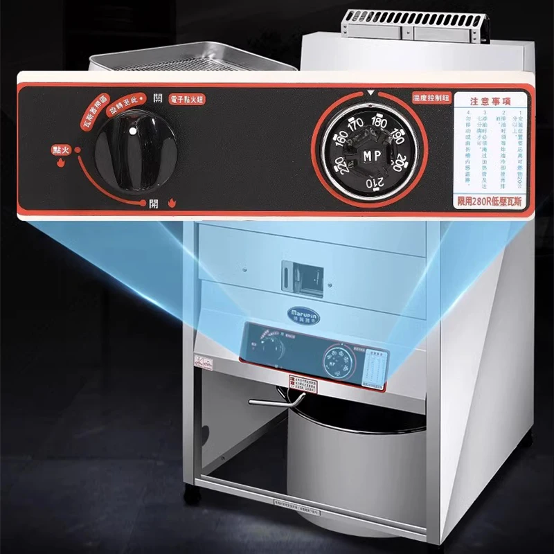 30L/40L LPG Gas Deep Fryer 30 Liter Commercial 1 Tank Chicken Frying Machine with Thermostat Temperature Control