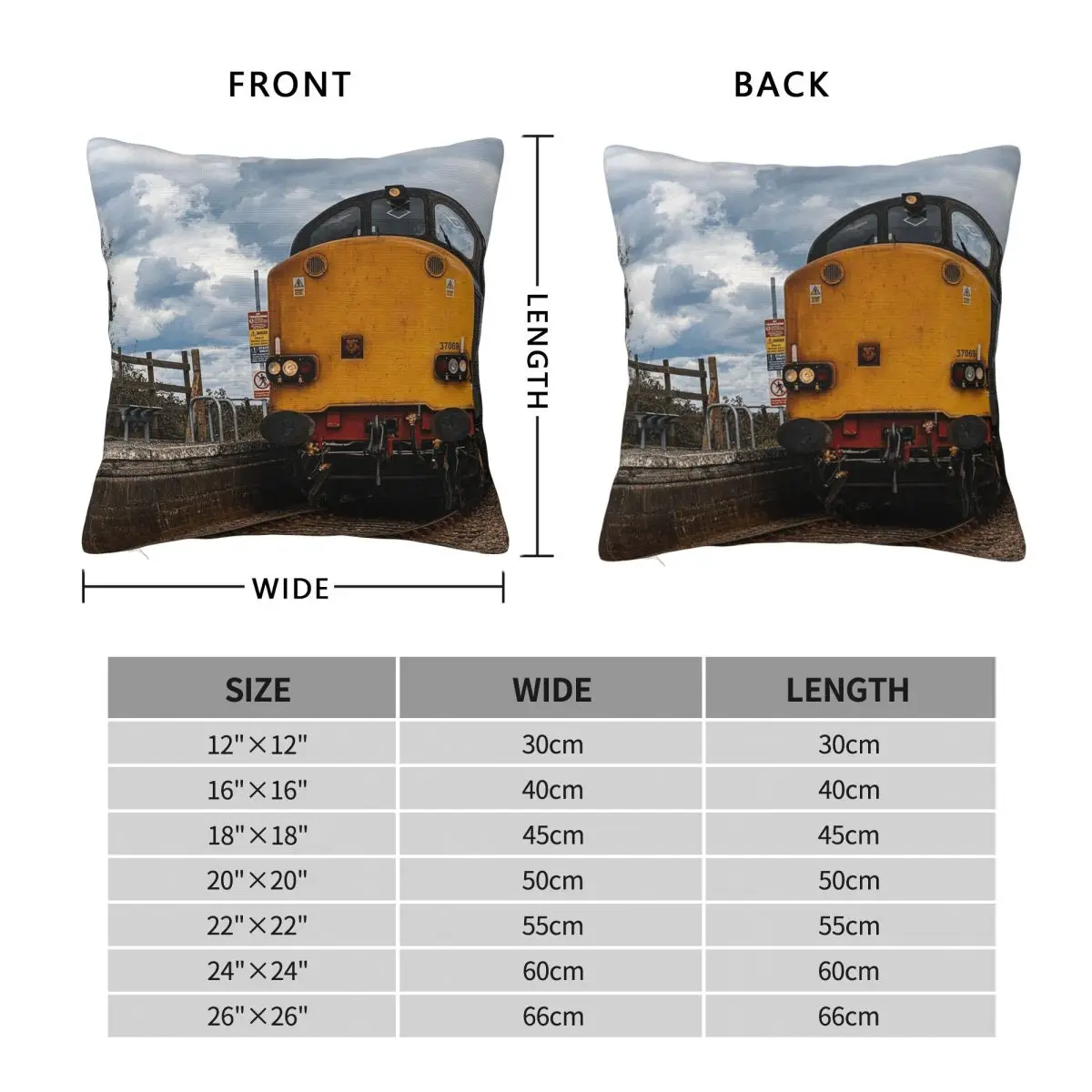 Class 37 British Railways Square Pillowcase Polyester Linen Velvet Printed Zip Decorative Throw Pillow Case Car Cushion 45x45