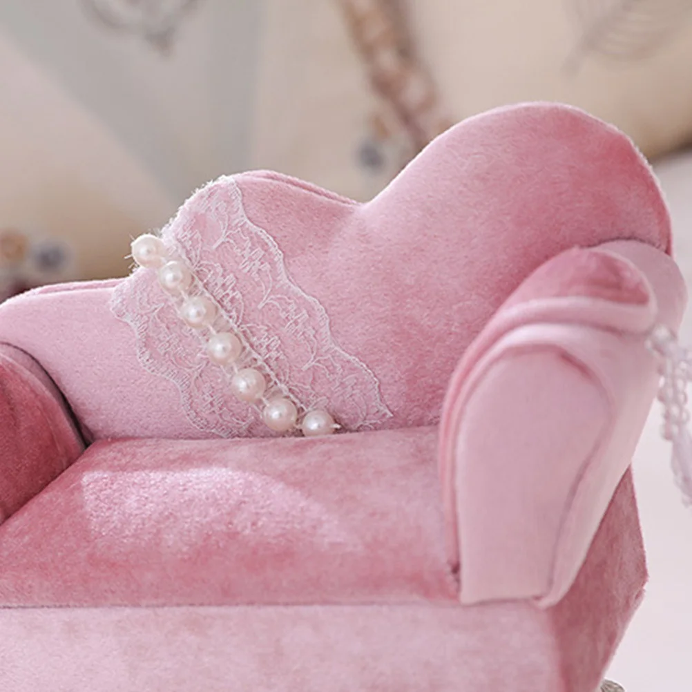 Sofa Jewelry Box Organizer Jewelry Storage Box Exquisite Look Dressing Table Decor Small Earrings Container Rings Earrings Case