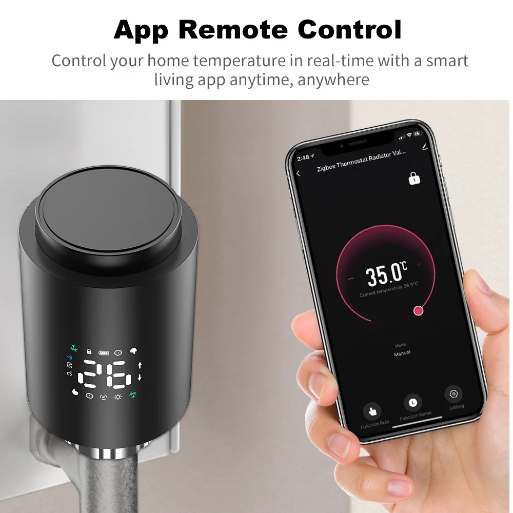 Tuya Smart Zigbee Thermostatic Radiator Valve Actuator Programmable App Remote Temperature Controller Support Alexa Google Home