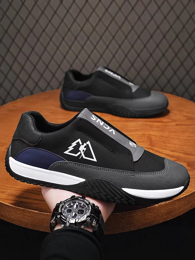 

Anti-Slip Leather Surface Men's Slip-On Sports Shoes Fashionable Youth Casual Footwear Comfortable Wear for Spring And Summer