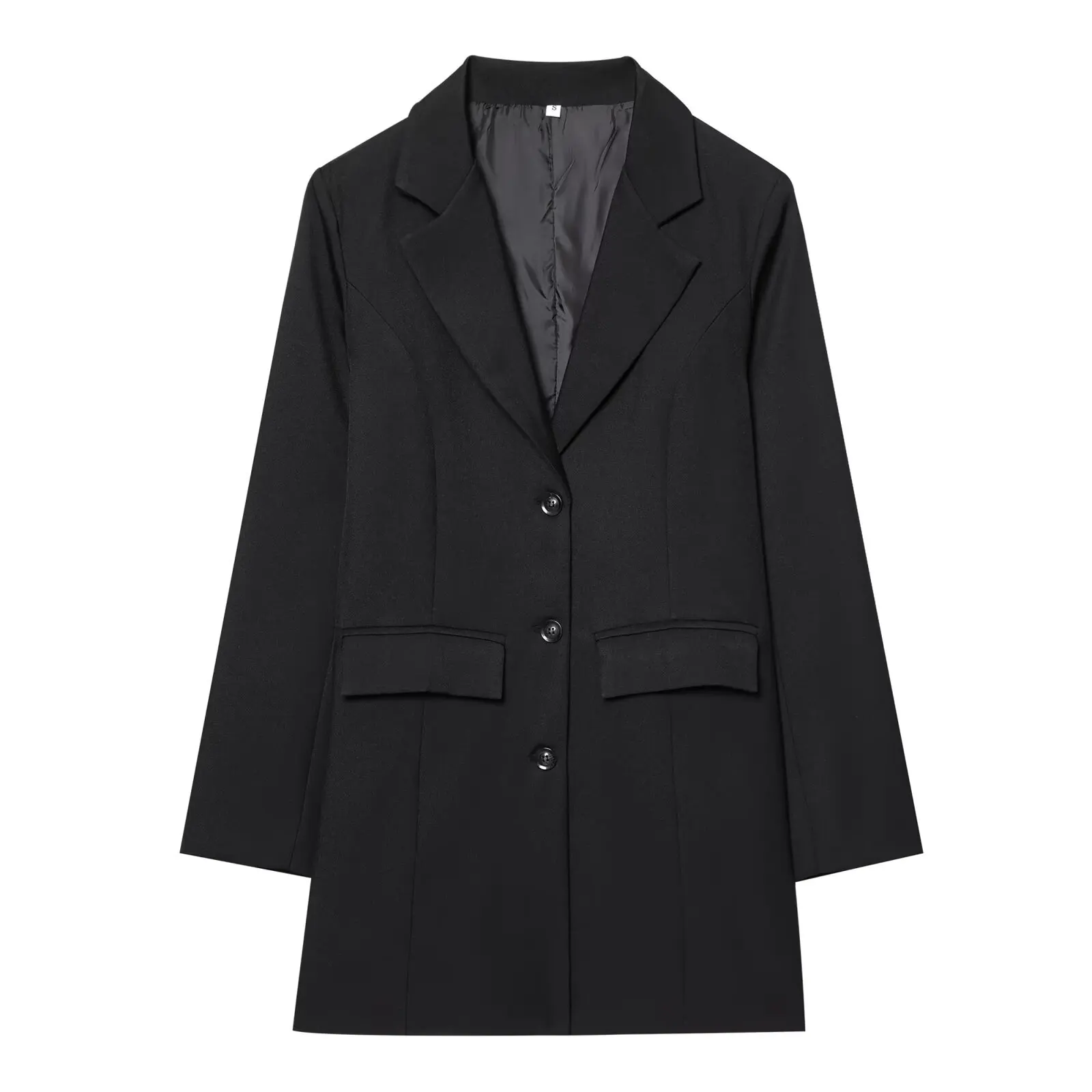 

JNLEAOG Spring New Women's Faion Design Long Version Suit Jaet 4 Colors Sli Casual Polyester Fiber Double Breasted