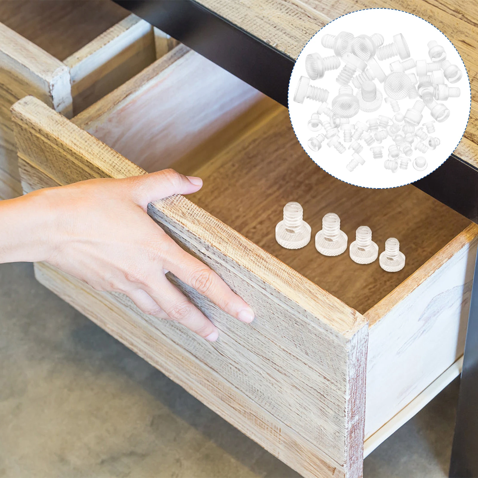 

50Pcs Clear Transparent Soft Rubber Anti Collision Pads Quiet Furniture Protector Embedded Cabinet Door Bumpers