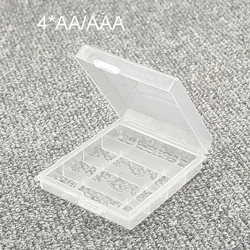 4 aa/aaaバッテリーケース,フラップ付き収納ボックス,AA電池,透明コンテナバッグ