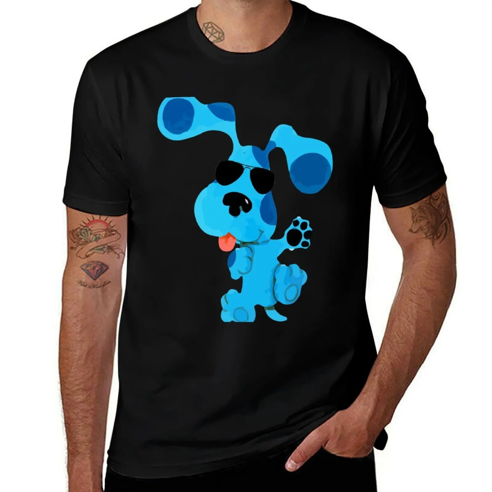 

Blues Clues with sunglasses T-Shirt funny t shirts dark humor t shirt men 100% cotton luxury brand T-Shirt