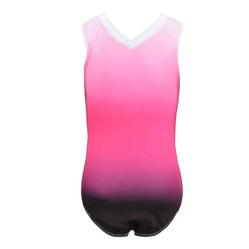 Ärmelloses Ballett-Trikot für Mädchen mit Farbverlauf und fächerförmigem Strass-Design, Kinder-Tanzkleidung, geeignet für tägliches Training, Prüfungen, Auftritte – Detail 4