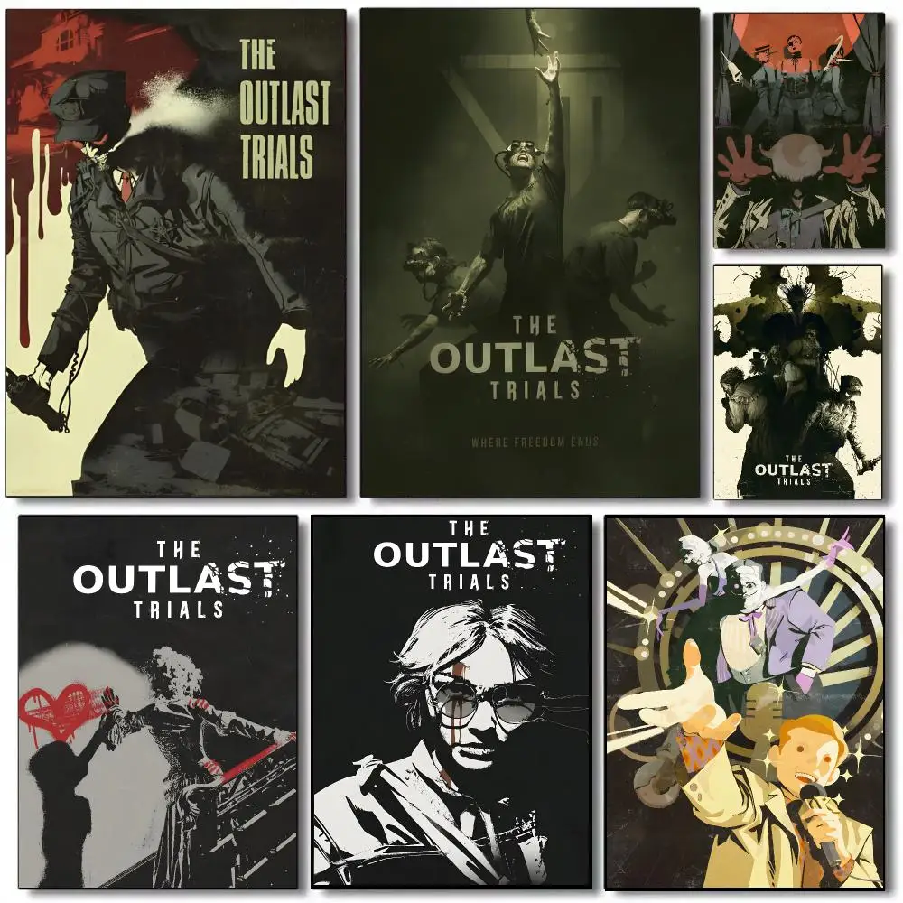 The Outlast Trials Game Horror Thriller Poster Self-adhesive Advanced Aesthetic Printing Paper WallArt for Living Room HomeDecor