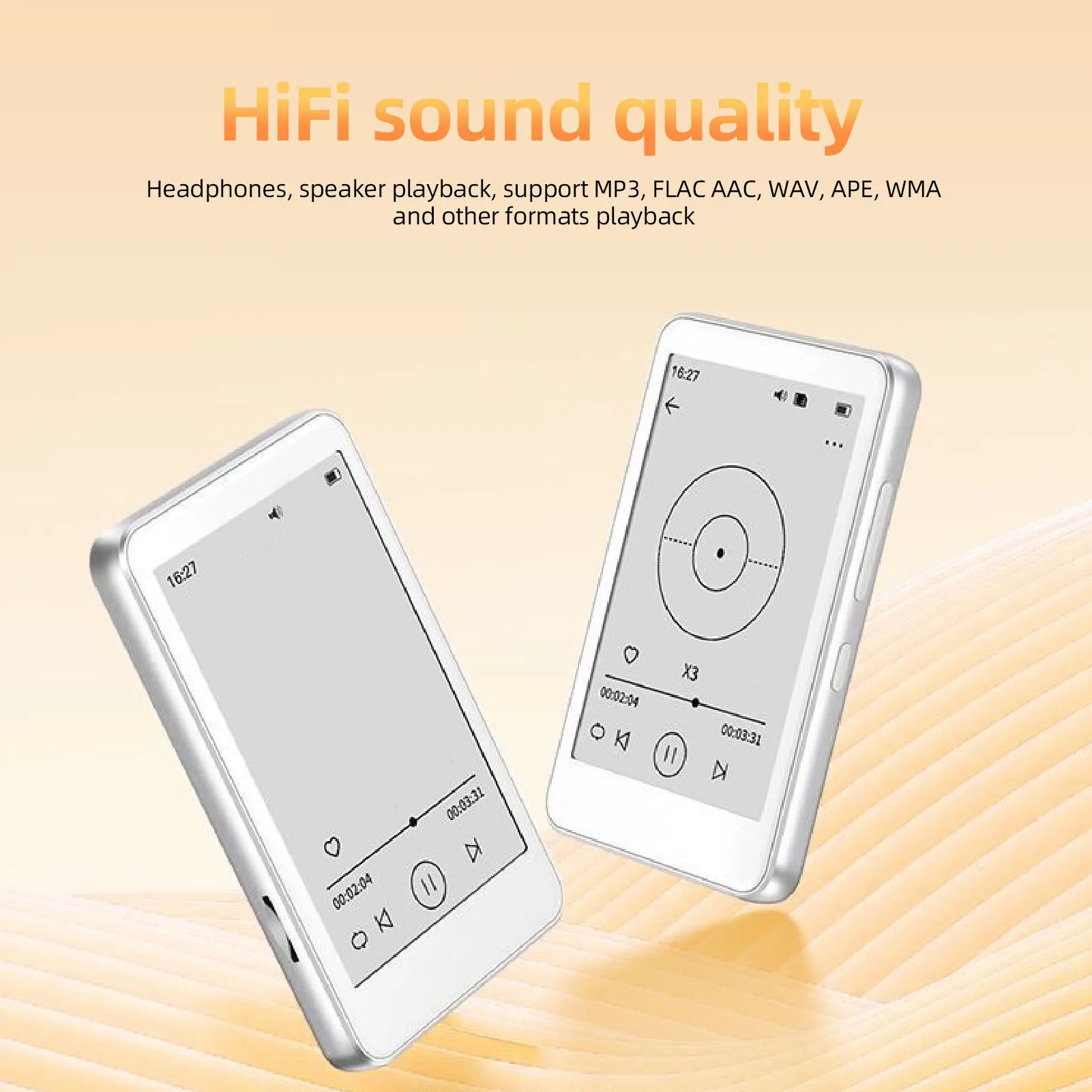 Reproductor de MP3 con pantalla de tinta electrónica de 2,7 pulgadas para protección ocular Reproductor de música MP3 de alta calidad Ideal para música y lectura novedosa