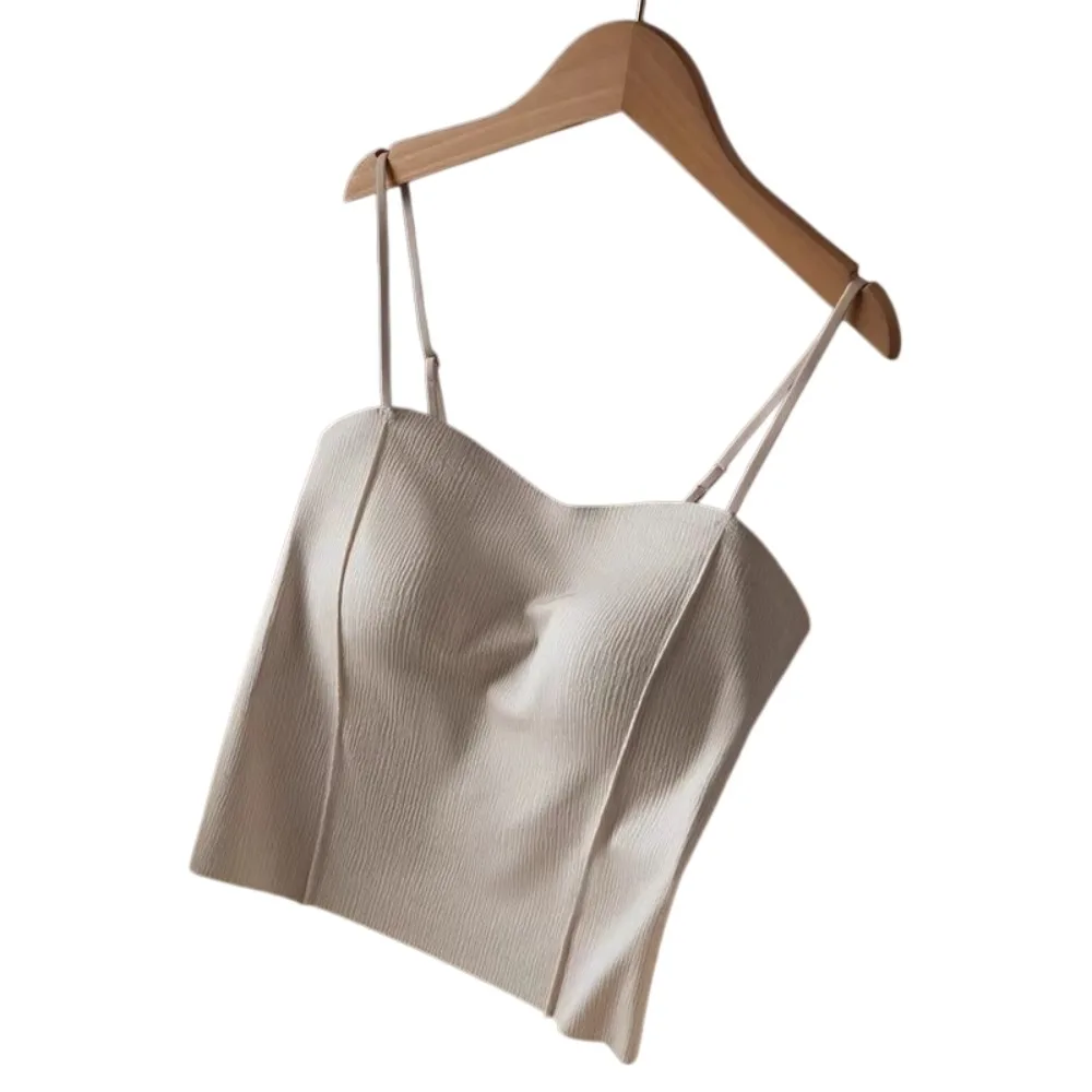 Ins Fashion Non Trace Women Ice Silk Camisole Slim Fit Breathable Suspender Vest Streetwear Tanks Ice Silk Corset Daily