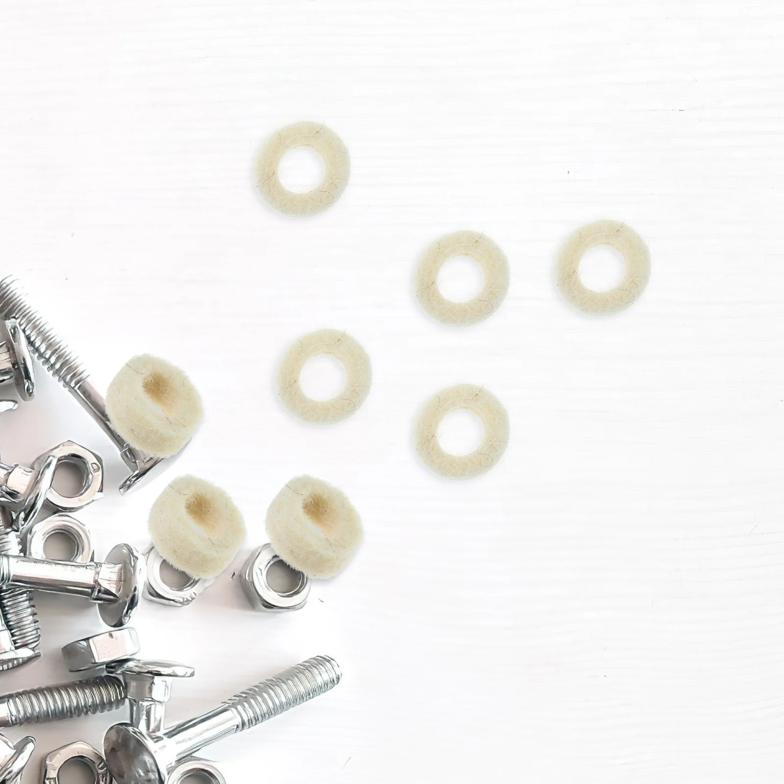 100pcs Wool Felt Washer Assortment Oil Resistant Sealing Replacement Parts Lightweight Felt Washers for Screws Bolts