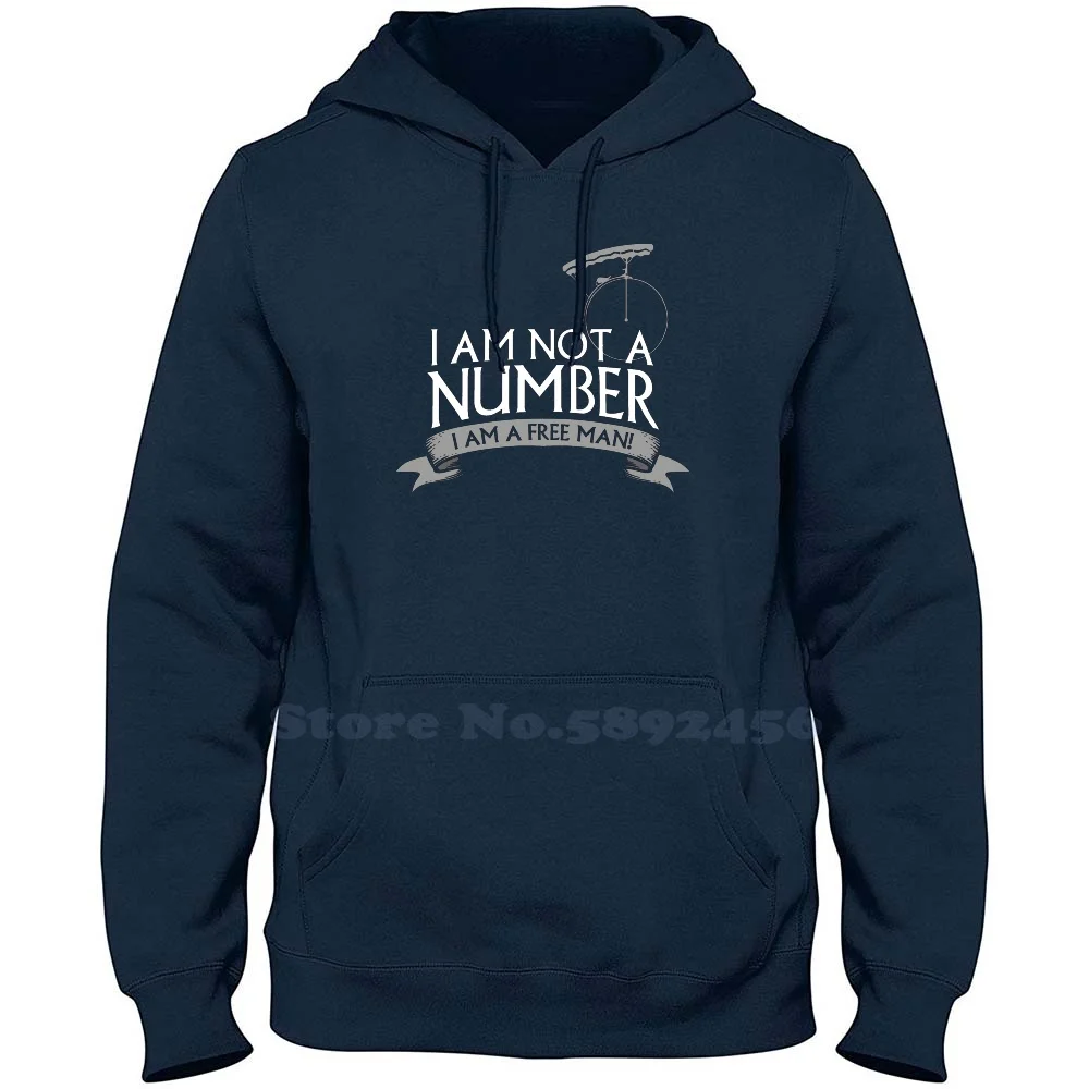 The Prisoner : I Am Not A Number , I Am A Free Man! 100% Pure Cotton Hoodie The Prisoner Patrick Mcgoohan Portmeirion 60S