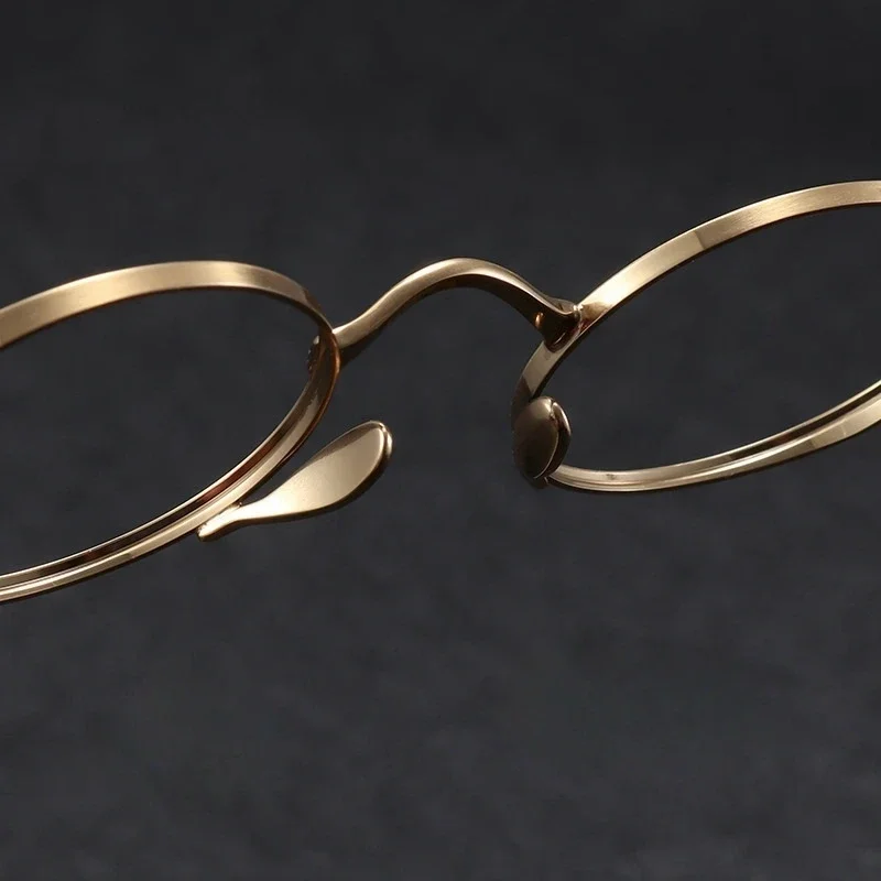 OLLYMURS Сверхлегкая оправа из чистого титана с широкой оправой по рецепту, круглая оправа для очков в стиле ретро, оправа для очков для близорукости для мужчин и женщин 10518