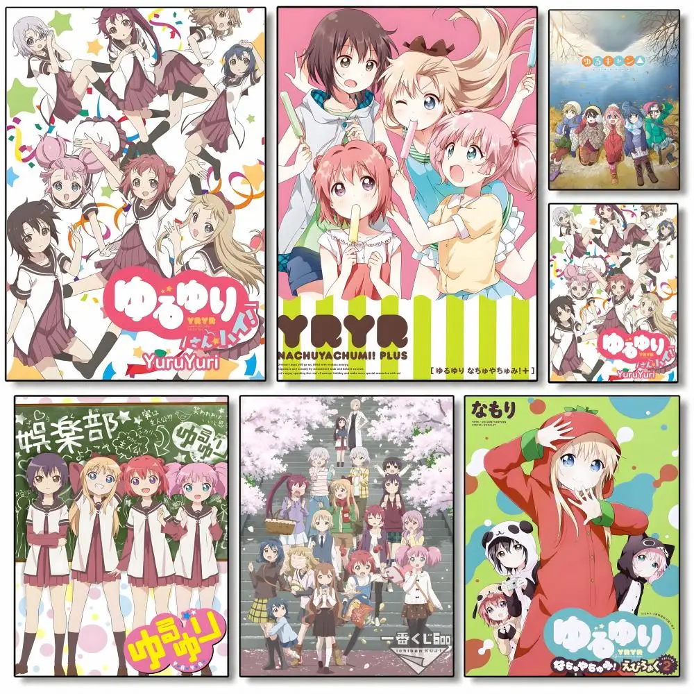 Póster de Anime Yuru Yuri, arte de pared de alta calidad para el hogar, dormitorio, sala de estar, pasillo, regalo perfecto