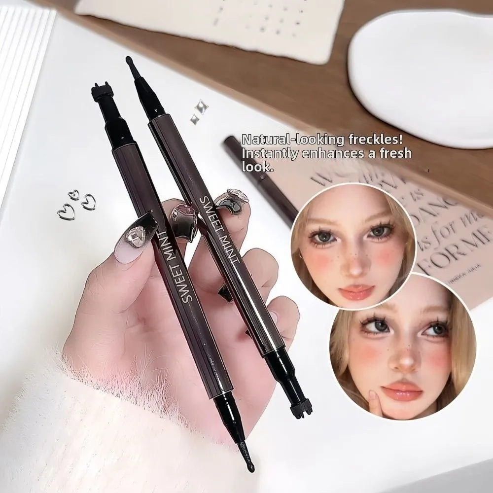 Double-ended Natural Imitation Freckle Pen Non Fading Long-lasting Mole Marker Waterproof 2 in 1 Freckle Dot Pen for Face Makeup