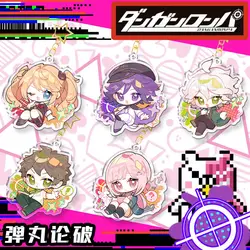 Anime Danganronpa Kokichi Oma Nagito Komaeda Cosplay Badge Brooch Pin Keychains Pendant Acrylic Key Chain Keyring