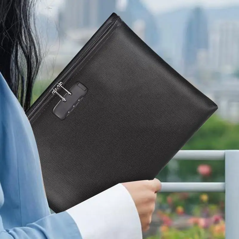 حقيبة آمنة صغيرة مقاومة للحريق ، مظاريف أموال سرية عالية ، آمنة للوثائق بحجم A4 والمستندات والهواتف المحمولة