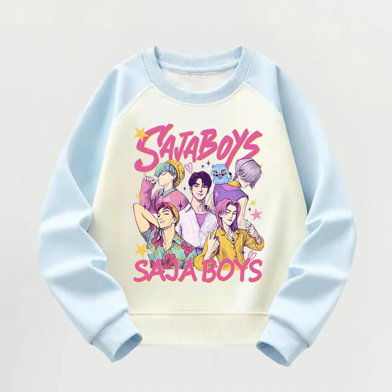 

New Kpop Demon Hunters Sweatshirt for Children Anime Cartoon Round Neck Hoodies Boys Girls Autumn Fashion Outerwear Kids Clothes