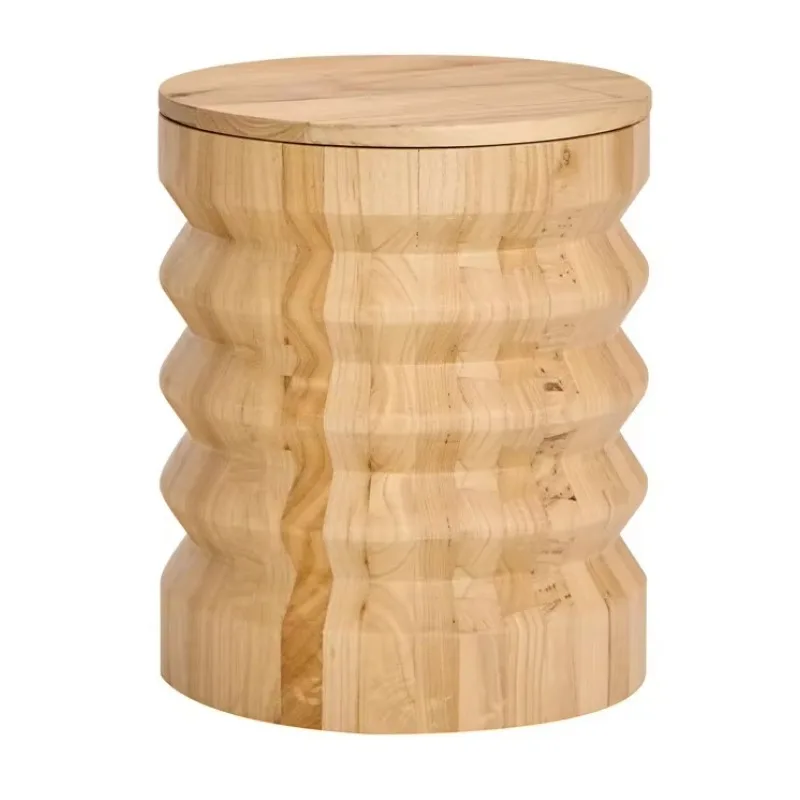 

Modern Luxury Wood Side Table Luxury Saddle Storage Cabinet for Living Room Sofa Corner Storage Console Tables