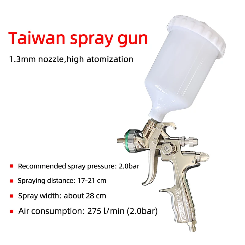 Original Taiwan Car Spray Gun Pneumatic Paint Spraying Tool Pot High Atomization Sheet Metal Coating Suitable For SATA1000