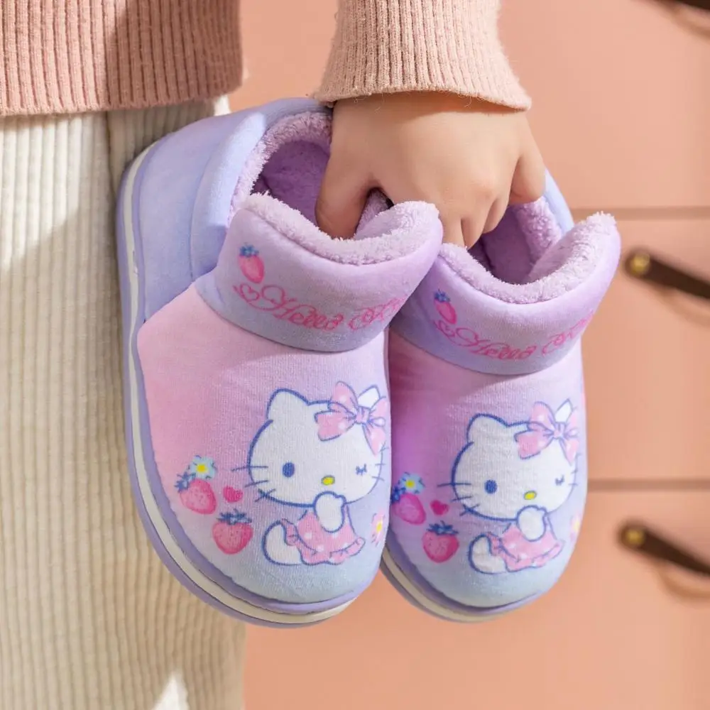 

Anime Figuret Hello Kitty Cartoon Girls' Boots Kawaii Sanrio Hellokitty Warm Cotton Shoes Home Children's Shoes Birthday Gifts